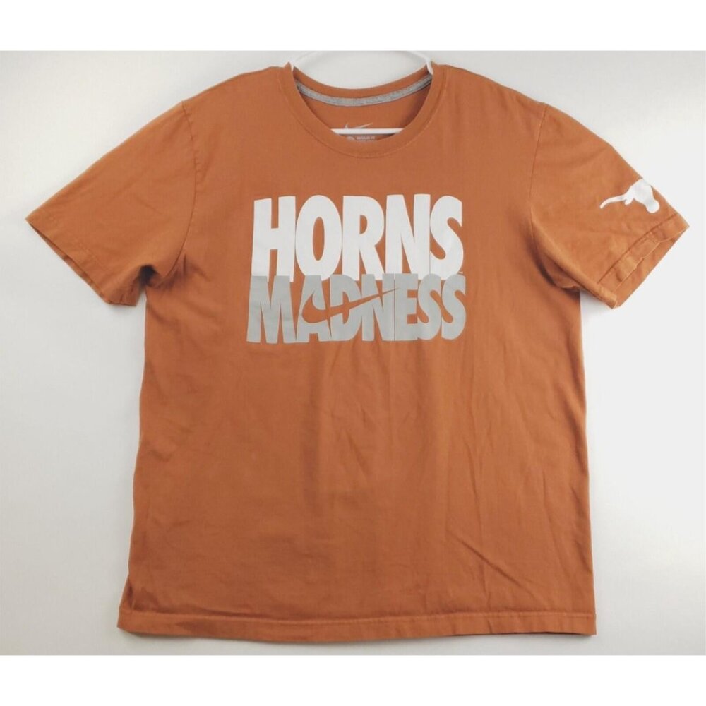 Nike Texas Longhorns Shirt XL Orange Horns Madness Short Sleeve Cotton Crew Neck